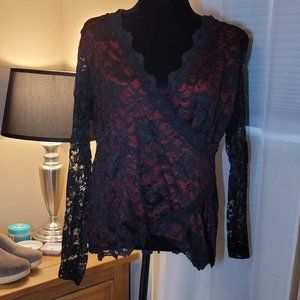 Maurices Lace Faux Wrap Top in Size XL